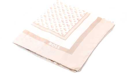 BOSS Women's Boss Lainy Monogram Scarf in Antique White Antiek Wit - One Size