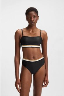 BOSS Women's Boss Signature Stripe Bikini Bottoms in Black Zwart - L