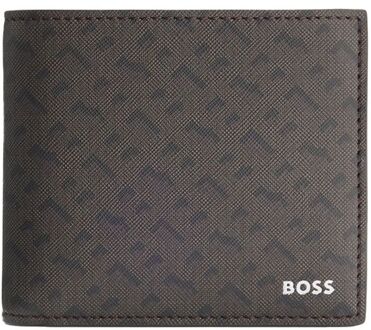 BOSS Zair Mn 4Cc Coin dark brown heren portemonnee Bruin - H 9,5 x B 10,5 x D 2 cm