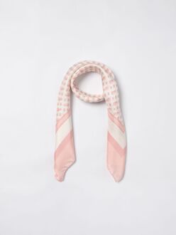 BOSS Zijde Sjaal Geometrisch Patroon Lichtroze