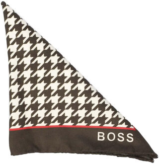 BOSS Zijden Zakdoek met Logo (Groen) - maat
