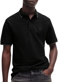 BOSS Zwart Slim Fit Polo Shirt met Logo Patch Hugo Boss , Black , Heren - L,M,S