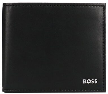 BOSS Zwarte Leren Portemonnee - Eenvoudige Stijl Hugo Boss , Black , Heren - ONE Size