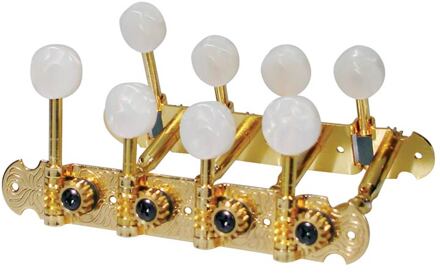 Boston 045-G stemmechanieken voor mandoline stemmechanieken voor mandoline, metalen as, goud, 69mm, plastic knoppen