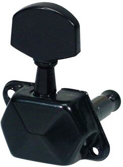 Boston 059-BL stemmechanieken voor gitaar stemmechanieken voor gitaar, metalen as, 6x links, zwart, metalen knoppen, met kap