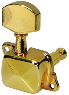 Boston 059-GL stemmechanieken voor gitaar stemmechanieken voor gitaar, metalen as, 6x links, goud, metalen knoppen, met kap