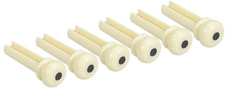 Boston 2130 brugpen voor basgitaar brugpen voor basgitaar, kunststof, ivoor met zwarte stip, 6-pack