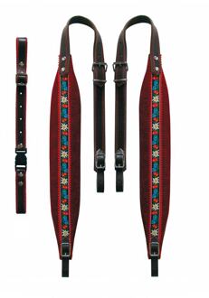 Boston 60-M-TVR accordeon riemen accordeon riemen, tirol, 82-87 x 6,0 cm, rugriem "tiroler", leder & rood velours