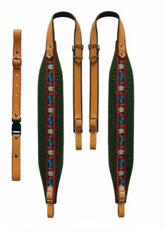 Boston 70-L-TVG accordeon riemen accordeon riemen, tirol, 95-102 x 7,0 cm, rugriem "tiroler", leder & olijfgroen velours