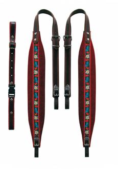 Boston 70-L-TVR accordeon riemen accordeon riemen, tirol, 95-102 x 7,0 cm, rugriem "tiroler", leder & rood velours