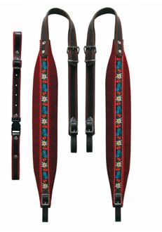 Boston 80-X-TVR accordeon riemen accordeon riemen, tirol,102-107 x 8,0 cm, rugriem "tiroler", leder & rood velours