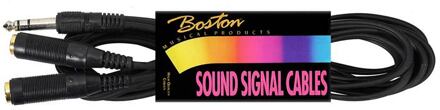 Boston AC-140 audio kabel zwart audio kabel zwart, 3.00 meter, jack m st., 2 jack f st.