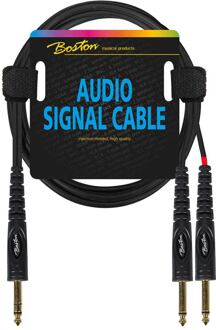 Boston AC-232-075 audio signaalkabel audio signaalkabel, 2x 6.3mm jack mono naar 6.3mm jack stereo, 0.75 meter