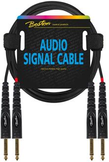 Boston AC-233-030 audio signaalkabel audio signaalkabel, 2x 6.3mm jack mono naar 2x 6.3mm jack mono, 0.30 meter
