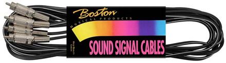 Boston AC-255-A audio kabel zwart audio kabel zwart, 0.90 meter, cable 4.0 mm, 2 rca m, 2 rca m (metaal)