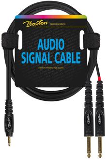 Boston AC-263-075 audio signaalkabel audio signaalkabel, 3.5mm jack stereo naar 2x 6.3mm jack mono, 0.75 meter