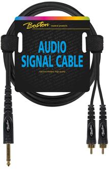 Boston AC-271-030 audio signaalkabel audio signaalkabel, 2x RCA naar 6.3mm jack mono, 0.30 meter
