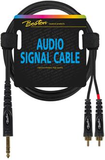 Boston AC-272-075 audio signaalkabel audio signaalkabel, 2x RCA naar 6.3mm jack stereo, 0.75 meter