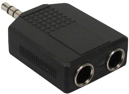 Boston AT-148 verloop plug verloop plug, 2 x 6,3 jack female stereo, 3,5mm jack male stereo