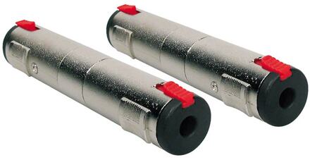 Boston AT-635 verloop plug verloop plug, 6,3mm jack female stereo lock metaal, 6,3mm jack female stereo lock