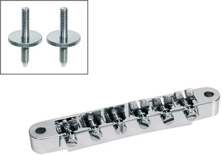 Boston B-161-C brug voor e-gitaar brug voor e-gitaar, "tune'o matic", chroom, stud spacing 74,0mm, stud diam 4,0mm
