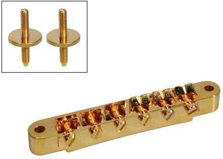 Boston B-161-G brug voor e-gitaar brug voor e-gitaar, "tune'o matic", goud, stud spacing 74,0mm, stud diam 4,0mm