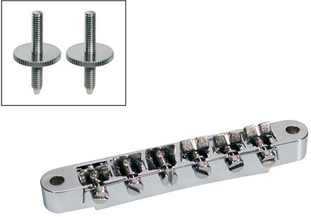 Boston B-161-N brug voor e-gitaar brug voor e-gitaar, "tune'o matic", nikkel, stud spacing 74,0mm, stud diam 4,0mm