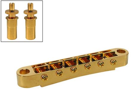 Boston B-162-G brug voor e-gitaar brug voor e-gitaar, "tune'o matic", goud, stud spacing 73,0mm, stud diam 6,5mm