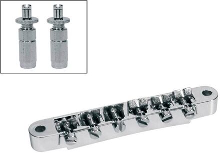 Boston B-165-C brug voor e-gitaar brug voor e-gitaar, "tune'o matic", chroom, stud spacing 73,5mm, stud diam 6,0mm