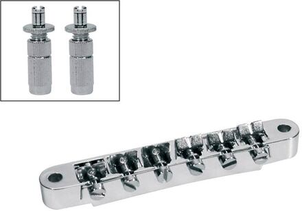 Boston B-165-N brug voor e-gitaar brug voor e-gitaar, "tune'o matic", nikkel, stud spacing 73,5mm, stud diam 6,0mm