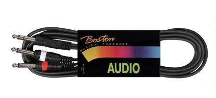 Boston BSG-210-1.5 audio kabel audio kabel, zwart, 1.5 meter, 2x jack mono - jack stereo