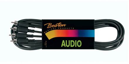 Boston BSG-250-3 audio kabel audio kabel, zwart, 3 meter, 2x rca - 2x rca connector
