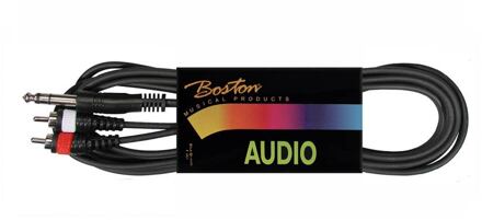 Boston BSG-300-1.5 audio kabel audio kabel, zwart, 1.5 meter, 2x rca - jack stereo