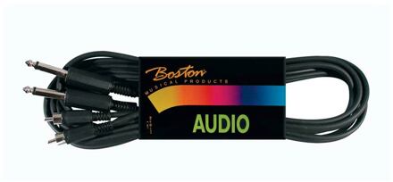 Boston BSG-310-3 audio kabel audio kabel, zwart, 3 meter, 2x rca - 2x jack mono
