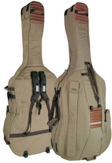 Boston CB-544 contrabashoes 4/4 contrabashoes 4/4, beige-bruin, 23mm gevoerd, deluxe model, 2 riemen, diverse accessoire vakken