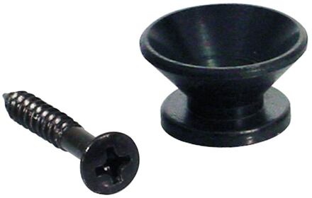 Boston EP-F-B strap buttons strap buttons, metaal, zwart, met schroef, v-model, diameter 14mm, 2-pack