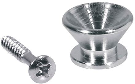 Boston EP-F-C strap buttons strap buttons, metaal, chroom, met schroef, v-model, diameter 14mm, 2-pack