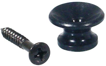 Boston EP-K-B strap buttons strap buttons, metaal, zwart, met schroef, v-model, diameter 13mm, 2-pack