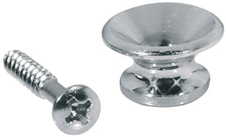 Boston EP-L-C strap buttons strap buttons, metaal, chroom, met schroef, v-model, diameter 14mm, 2-pack