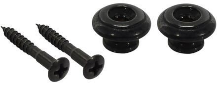 Boston EP-S-B strap buttons strap buttons, metaal, zwart, met schroef, v-model, diameter 15mm, 2-pack