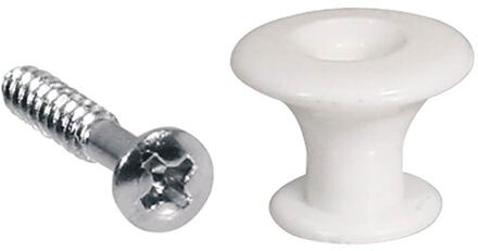 Boston EP-W eindknop eindknop, plastic, wit, met schroef, 12-pack