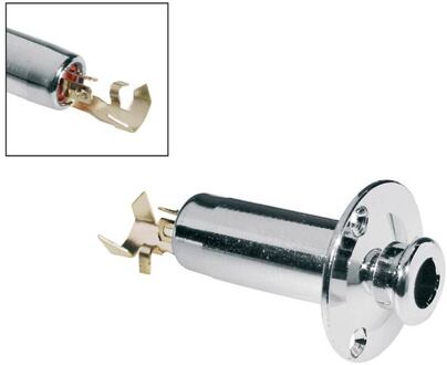 Boston EPJ-67-C eindknop jack eindknop jack, solderen 6,3mm female jack, chroom, vaste jack plaat