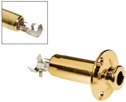Boston EPJ-67-G eindknop jack eindknop jack, solderen 6,3mm female jack, goud, vaste jack plaat