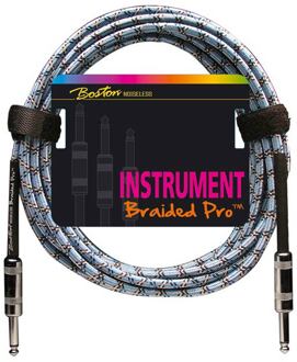 Boston GC-266-6 instrumentkabel instrumentkabel, vintage blauw, 6 meter, 2 x metalen jack
