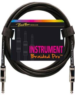 Boston GC-268-3 instrumentkabel instrumentkabel, vintage zwart, 3 meter, 2 x metalen jack