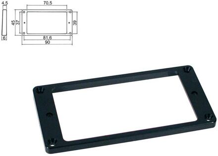 Boston HPF-02-SBK pickup ring, humbucker, flat, black, plastic, height: 4,5- 6,0mm, low