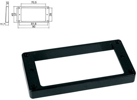 Boston HPF-02-TBK pickup ring, humbucker, flat, black, plastic, height: 10,0-11,7mm, high