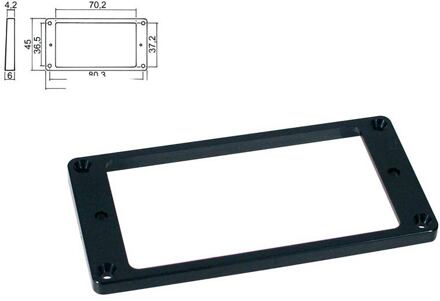 Boston HPF-04-SBK pickup ring, humbucker, flat, black, plastic, height: 4,2- 6,0mm, low
