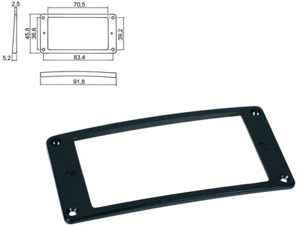 Boston HPR-08-SBK pickup ring, humbucker, plastic, black, height: 2,5x 5,2mm, low, slanted