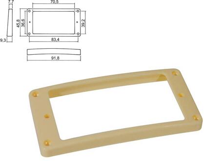 Boston HPR-08-TCR pickup ring, humbucker, plastic, ivory, slanted, height: 7,7x 8,3mm, high